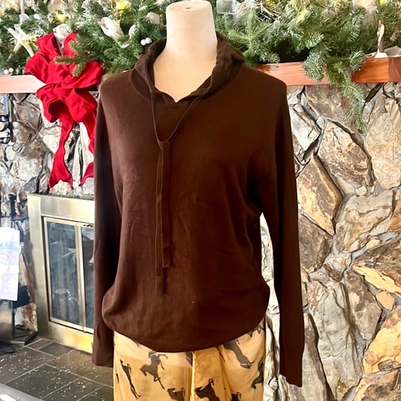 ⭐️Cashmere Luxury Soft Blend Hoodie,Chestnut,Stretch,Excellent Cond, Size Smalll - Picture 3 of 11